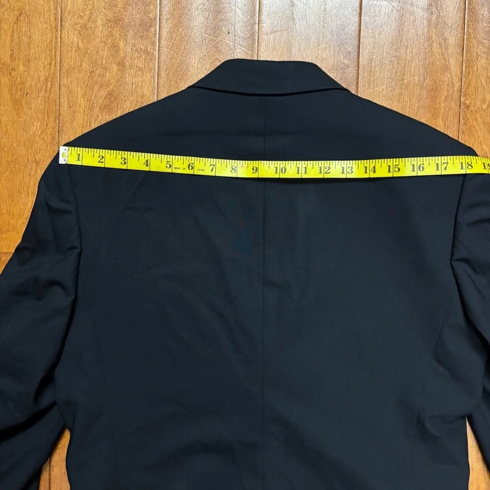 Express Mens Black Wool Blazer Size 38S Single Breasted Classic‎ Preppy
